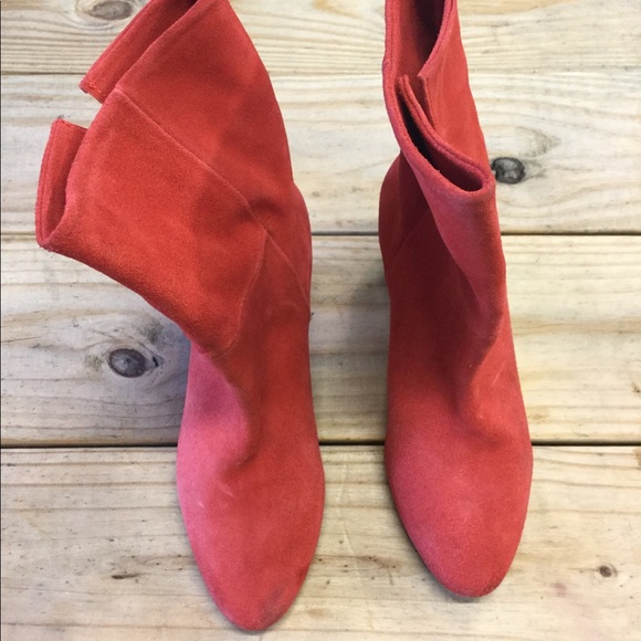 New Free People Adella Red Suede Ankle Boots - Picture 3 of 7